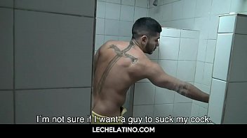 Latin hunks sucking uncut dicks and gay sex in shower
